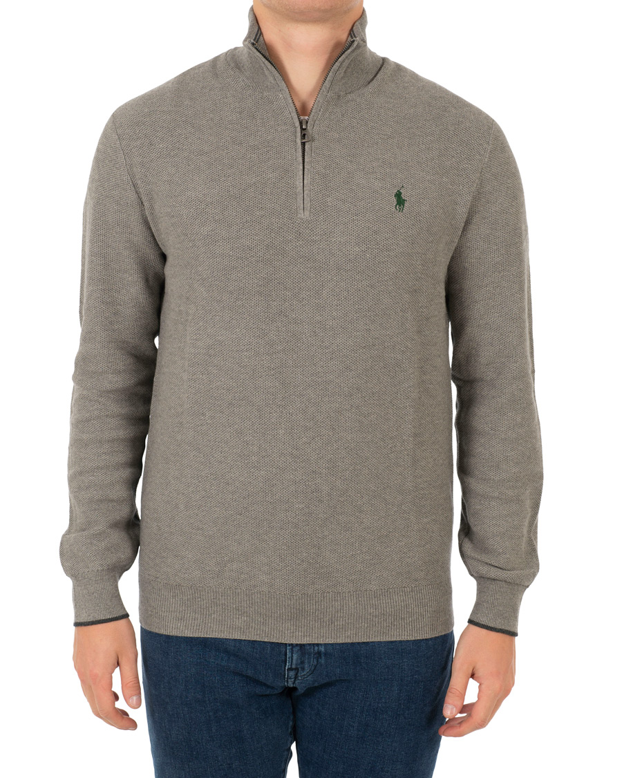 Herr | Tröjor | Polo Ralph Lauren | Texture Half Zip Fawn Grey Heather