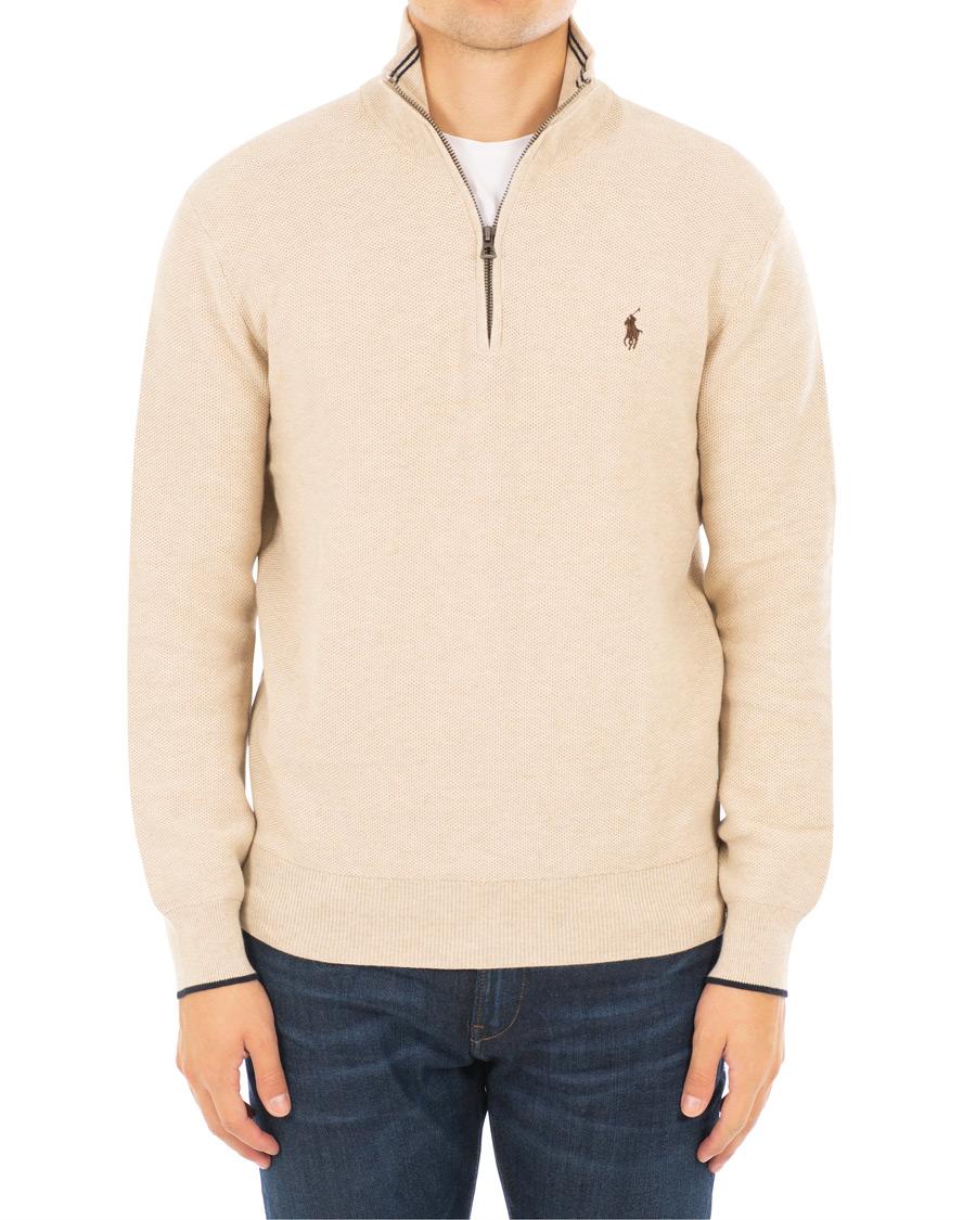 Herr | Tröjor | Polo Ralph Lauren | Texture Half Zip Oatmeal Heather