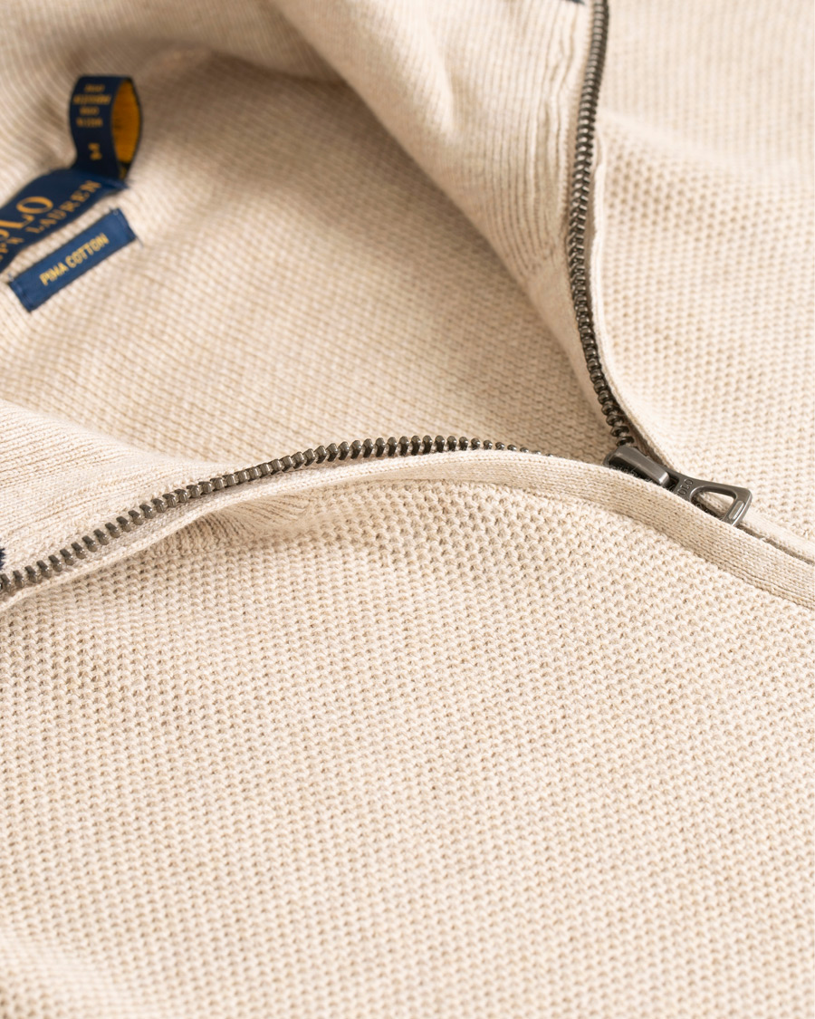 Herr | Tröjor | Polo Ralph Lauren | Texture Half Zip Oatmeal Heather