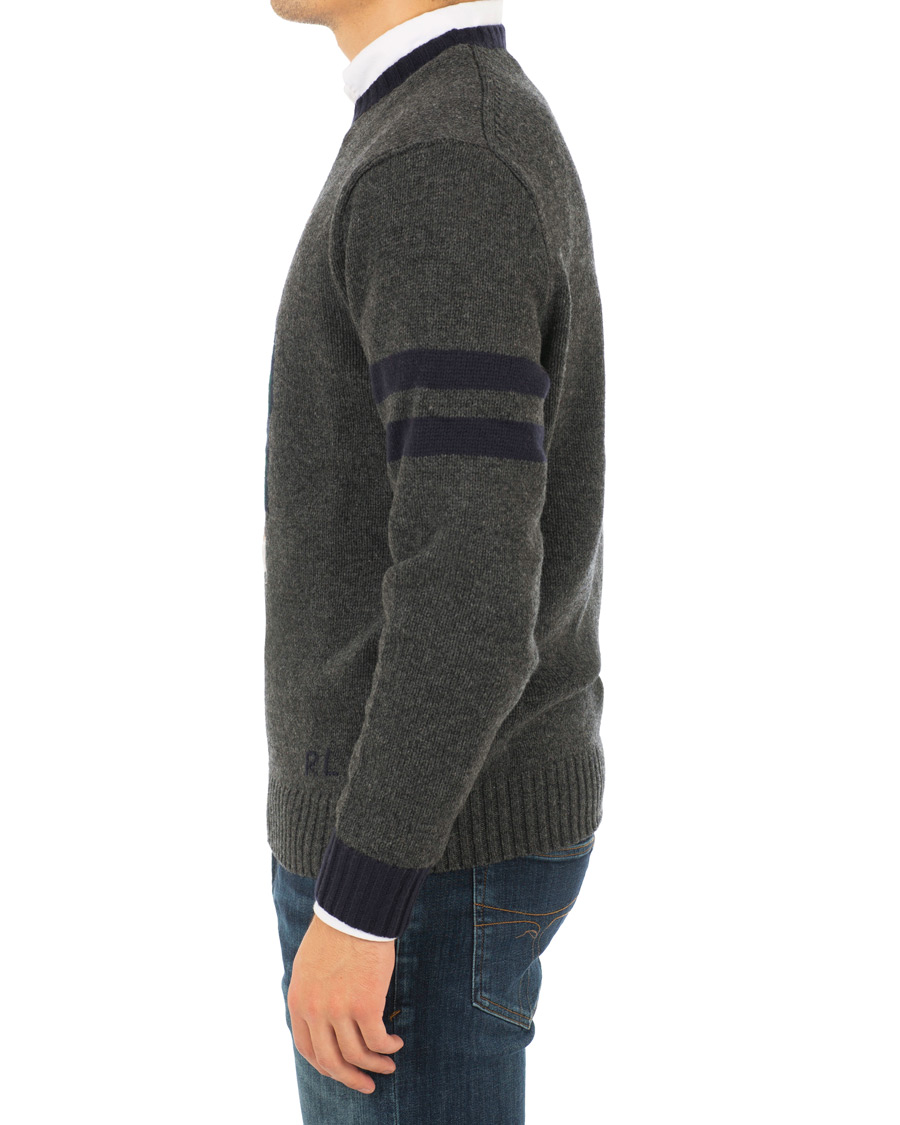 Herr | Tröjor | Polo Ralph Lauren | Wool Knitted Bear Crew Neck Grey Heather