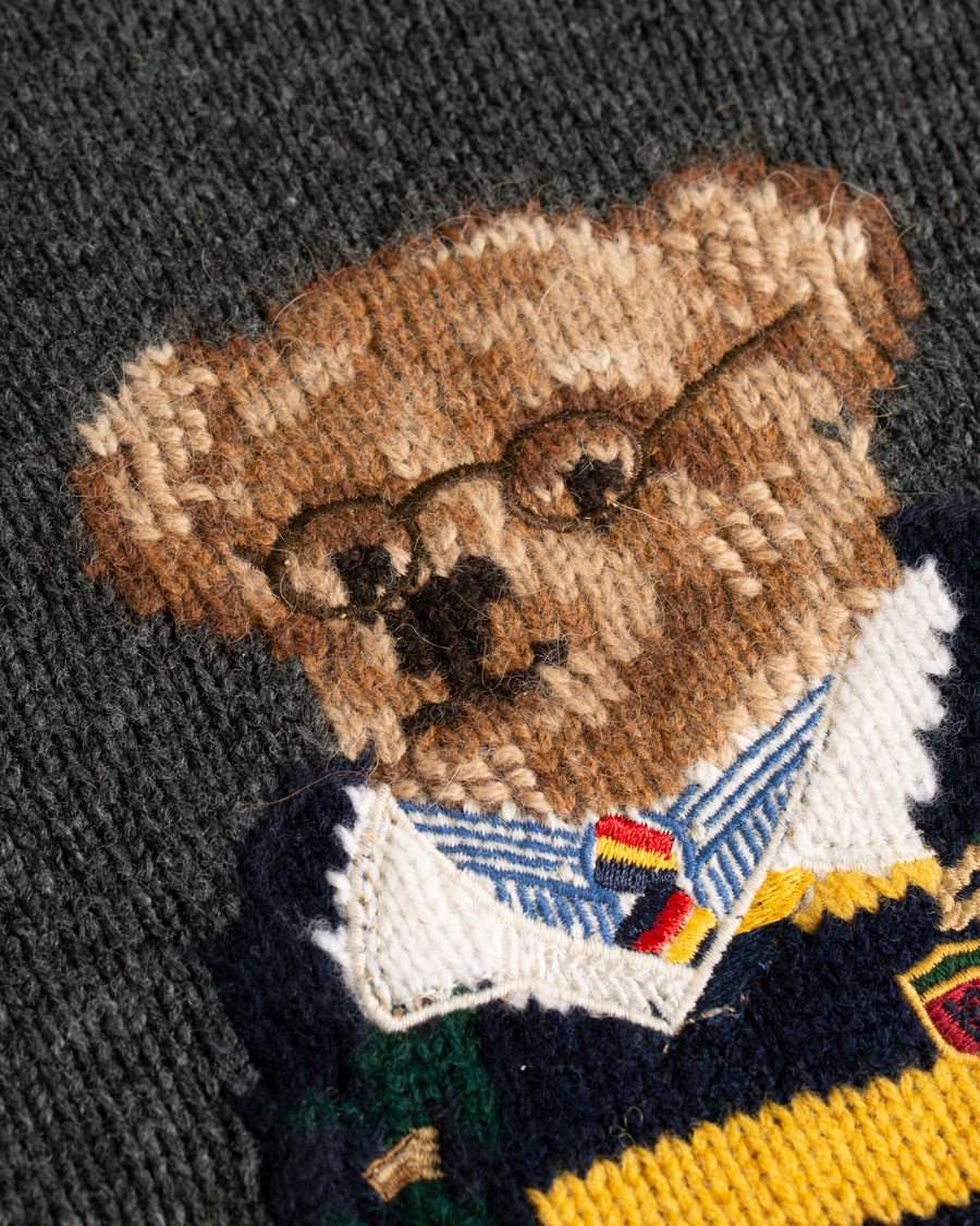 Herr | Tröjor | Polo Ralph Lauren | Wool Knitted Bear Crew Neck Grey Heather