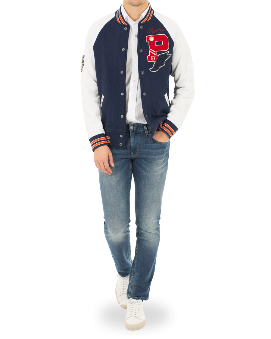 Herr | Tröjor | Polo Ralph Lauren | Varsity Teddy P Sweat Bomber Cruise Navy/White