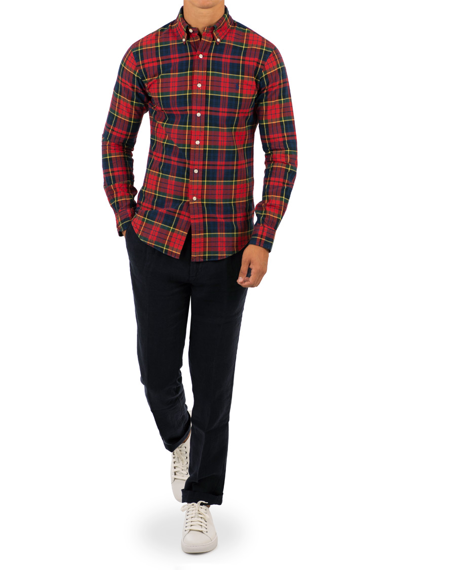 Herr | Skjortor | Polo Ralph Lauren | Slim Fit Check Shirt Crimson/Canary