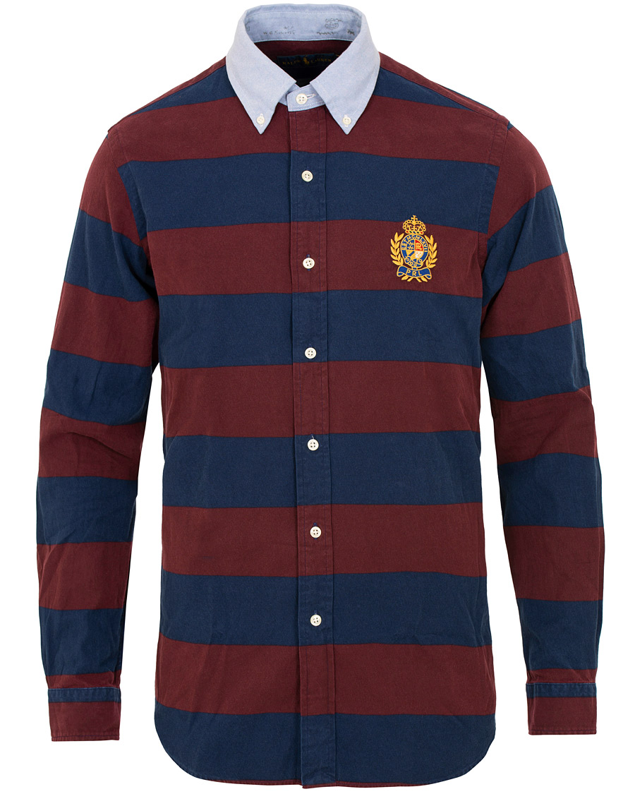 Herr | Skjortor | Polo Ralph Lauren | Core Fit Barstripe Shirt Burgundy/Blue