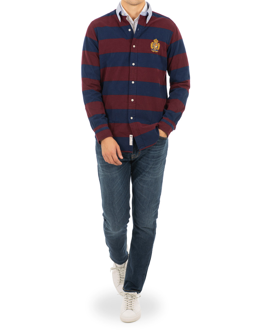 Herr | Skjortor | Polo Ralph Lauren | Core Fit Barstripe Shirt Burgundy/Blue