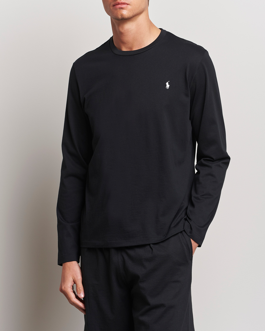 Herr | Svarta t-shirts | Polo Ralph Lauren | Liquid Cotton Long Sleeve Crew Neck Tee Black