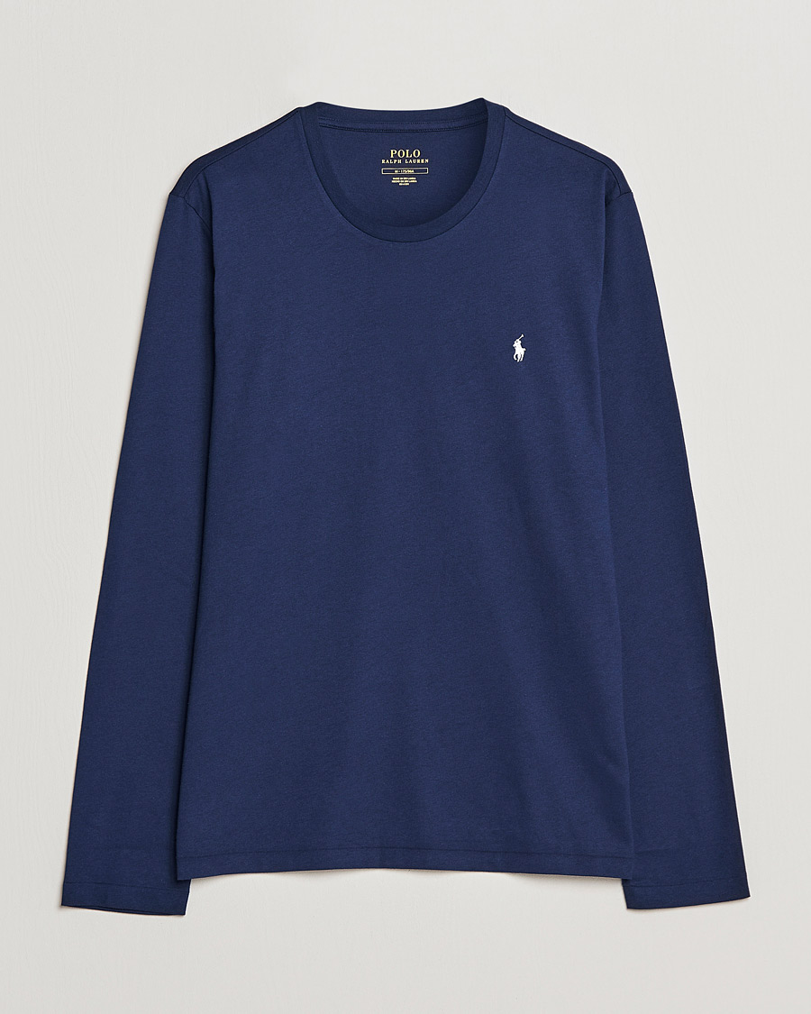 Herr | T-Shirts | Polo Ralph Lauren | Liquid Cotton Long Sleeve Crew Neck T-Shirt Cruise Navy