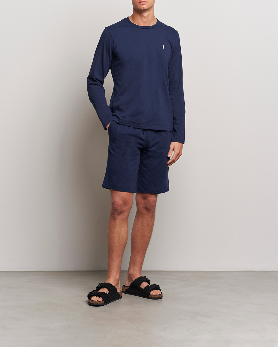 Herr | T-Shirts | Polo Ralph Lauren | Liquid Cotton Long Sleeve Crew Neck T-Shirt Cruise Navy