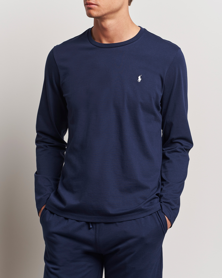 Herr | T-Shirts | Polo Ralph Lauren | Liquid Cotton Long Sleeve Crew Neck T-Shirt Cruise Navy