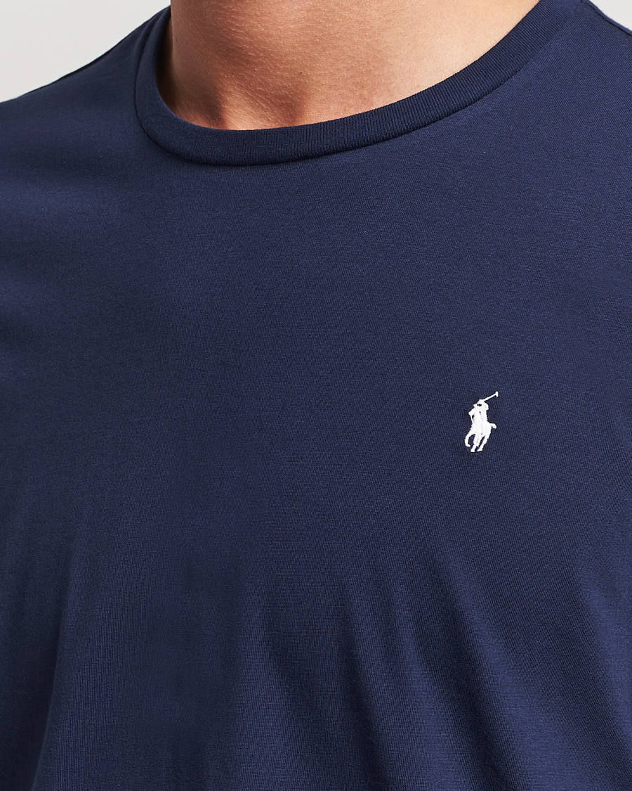 Herr | T-Shirts | Polo Ralph Lauren | Liquid Cotton Long Sleeve Crew Neck T-Shirt Cruise Navy