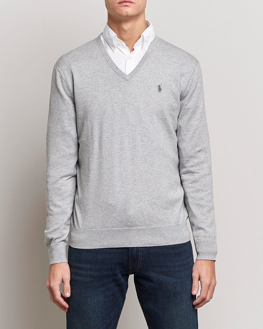 Men |  | Polo Ralph Lauren | Pima Cotton V-neck Pullover Andover Heather