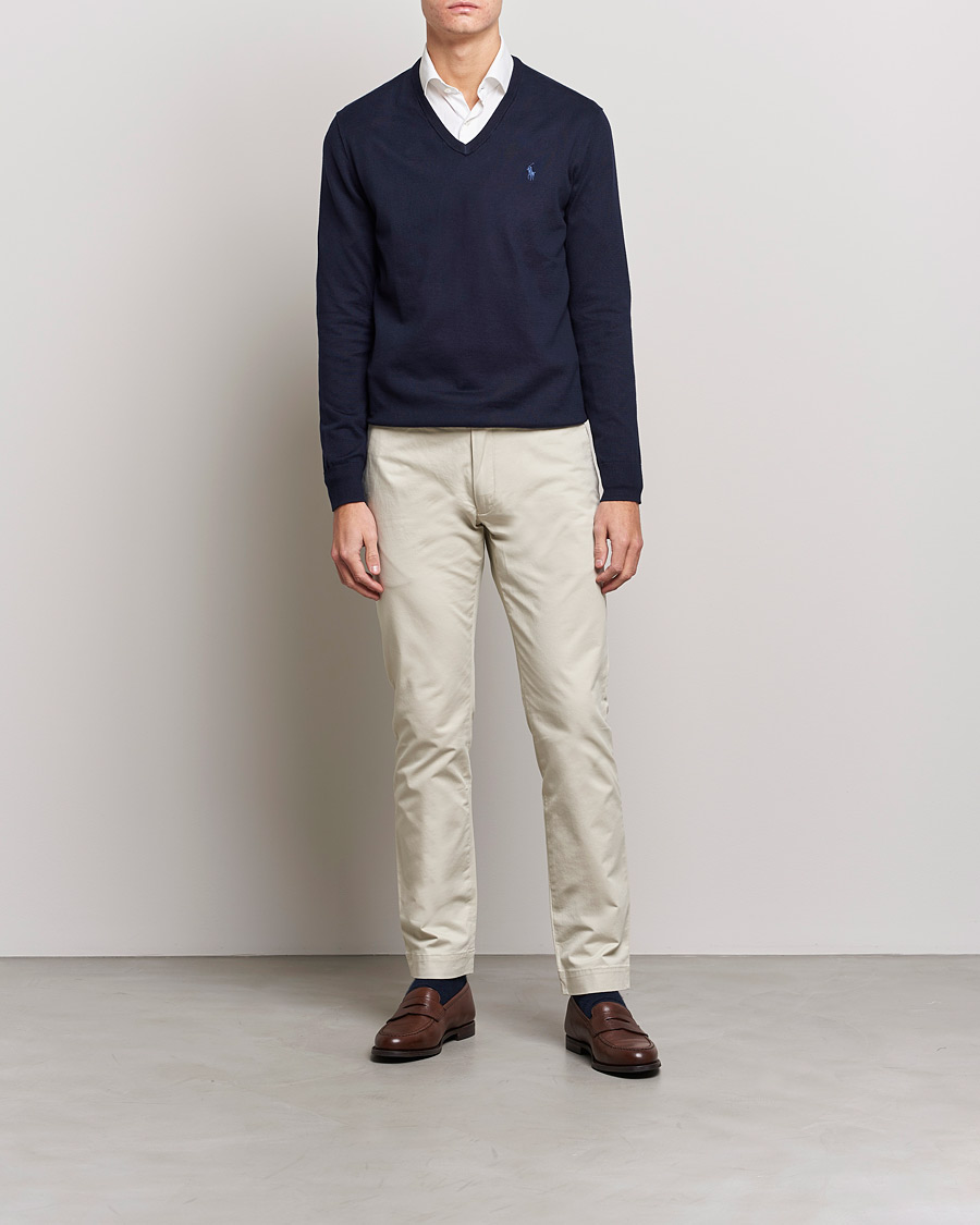 Herr | Tröjor | Polo Ralph Lauren | Pima Cotton V-neck Pullover Hunter Navy