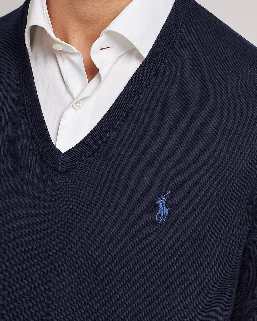 Herr | Tröjor | Polo Ralph Lauren | Pima Cotton V-neck Pullover Hunter Navy