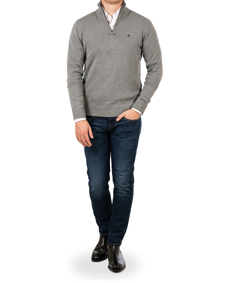 Herr | Tröjor | Hackett | Cotton Half Zip Grey