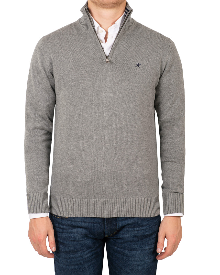 Herr | Tröjor | Hackett | Cotton Half Zip Grey