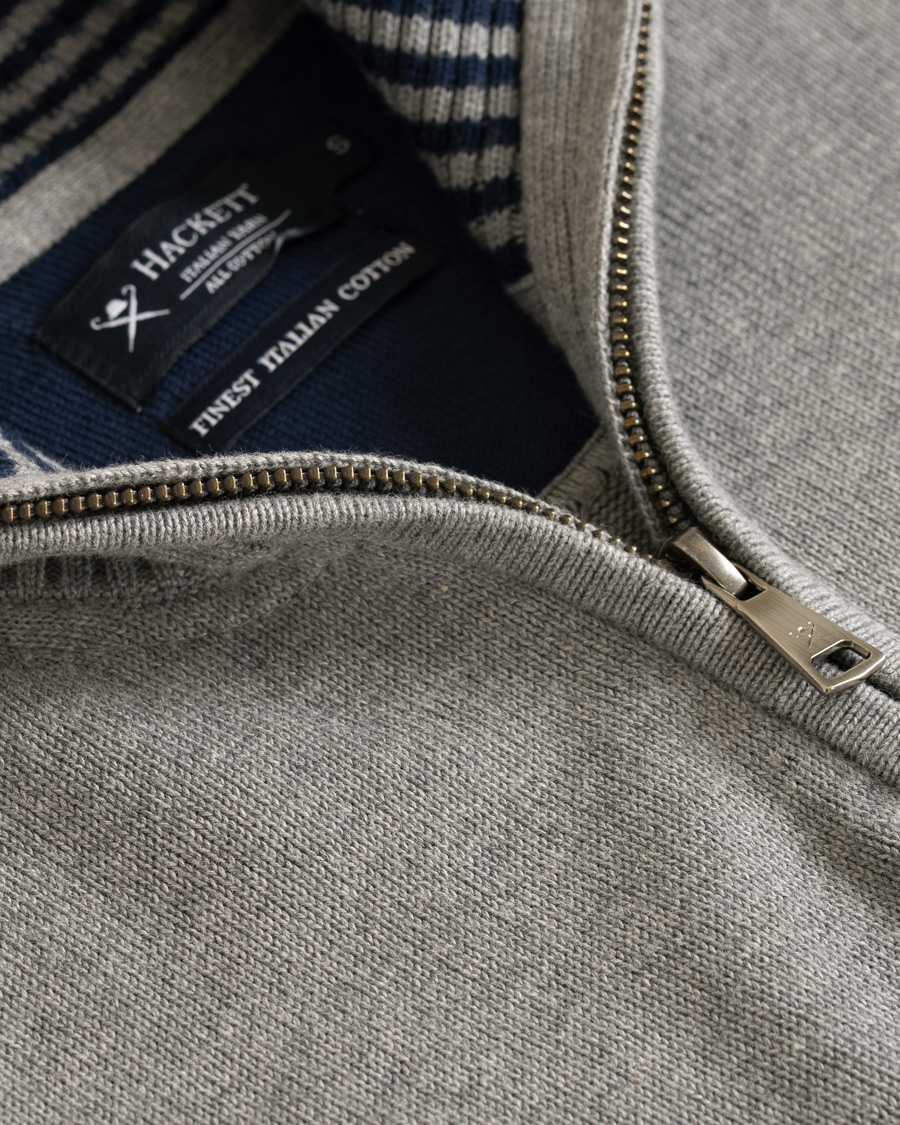 Herr | Tröjor | Hackett | Cotton Half Zip Grey