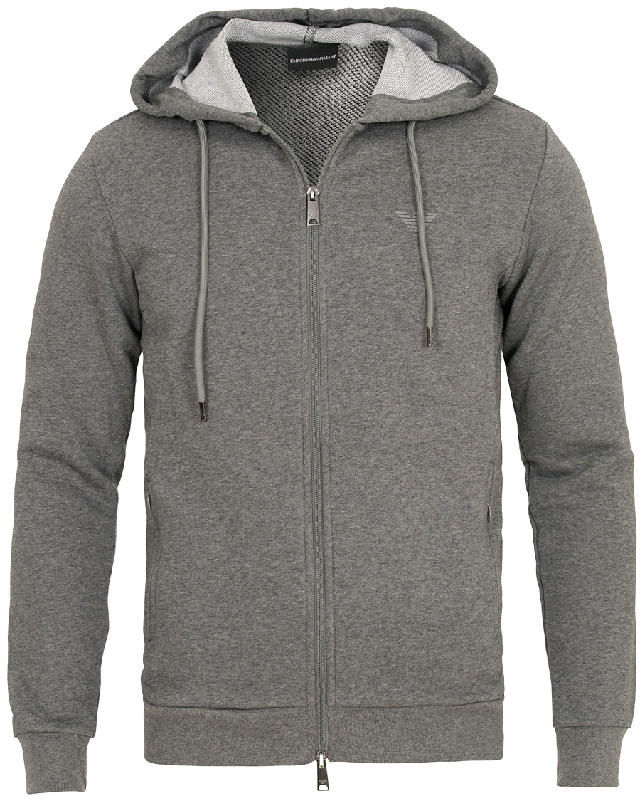 Herr | Tröjor | Emporio Armani | Full Zip Hoodie Grey Melange