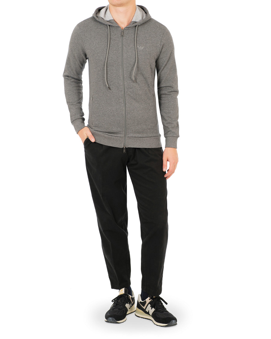 Herr | Tröjor | Emporio Armani | Full Zip Hoodie Grey Melange