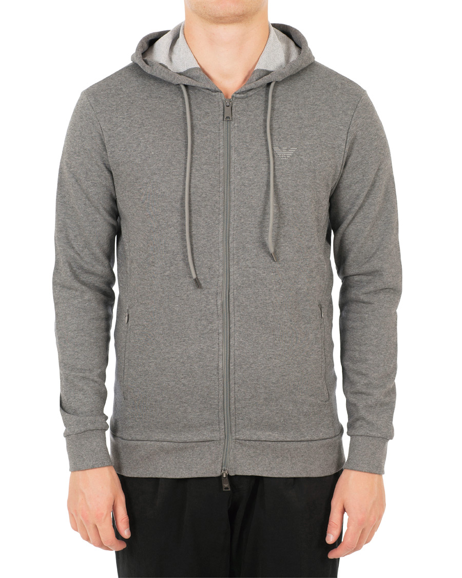 Herr | Tröjor | Emporio Armani | Full Zip Hoodie Grey Melange