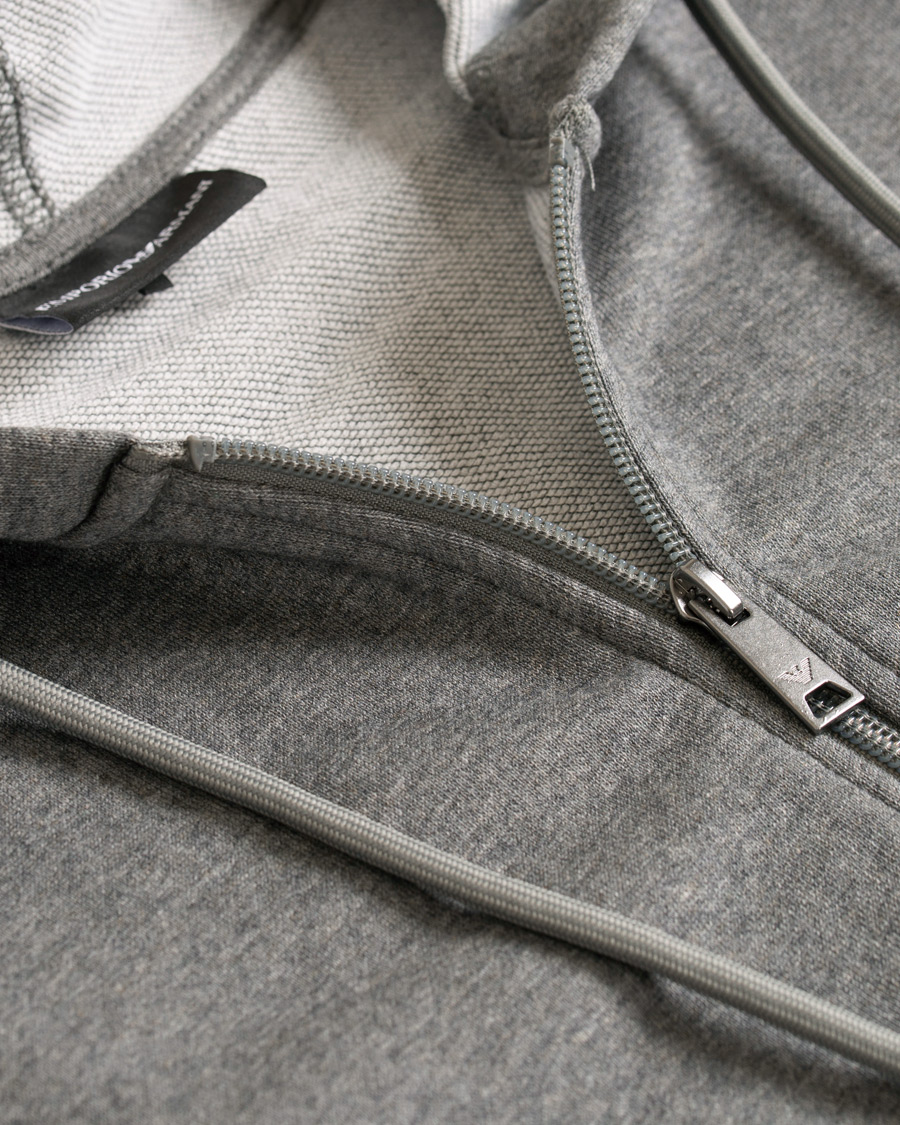 Herr | Tröjor | Emporio Armani | Full Zip Hoodie Grey Melange