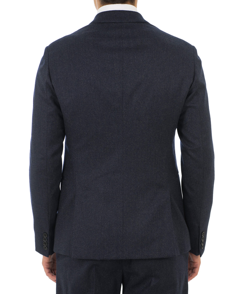 Herr | Kostymer | Emporio Armani | F-Line Fitted Flannel Suit Dark Blue