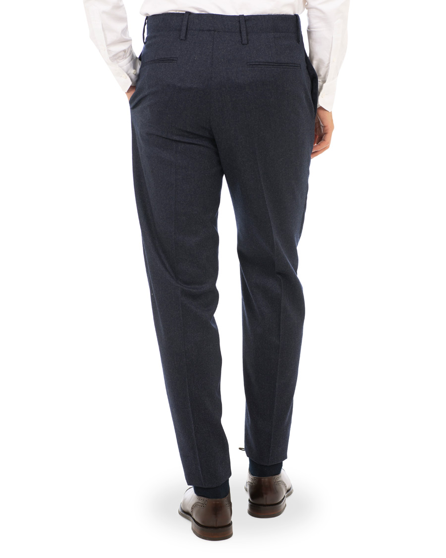 Herr | Kostymer | Emporio Armani | F-Line Fitted Flannel Suit Dark Blue