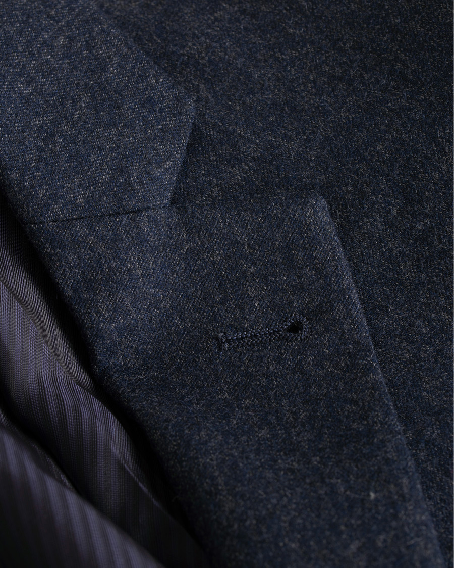 Herr | Kostymer | Emporio Armani | F-Line Fitted Flannel Suit Dark Blue
