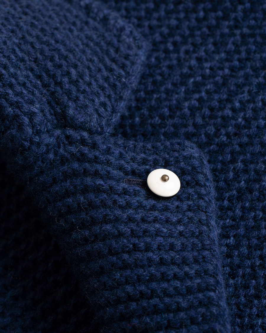 Herr | Kavajer | L.B.M. 1911 | Knitted Cardigan Blazer Dark Blue