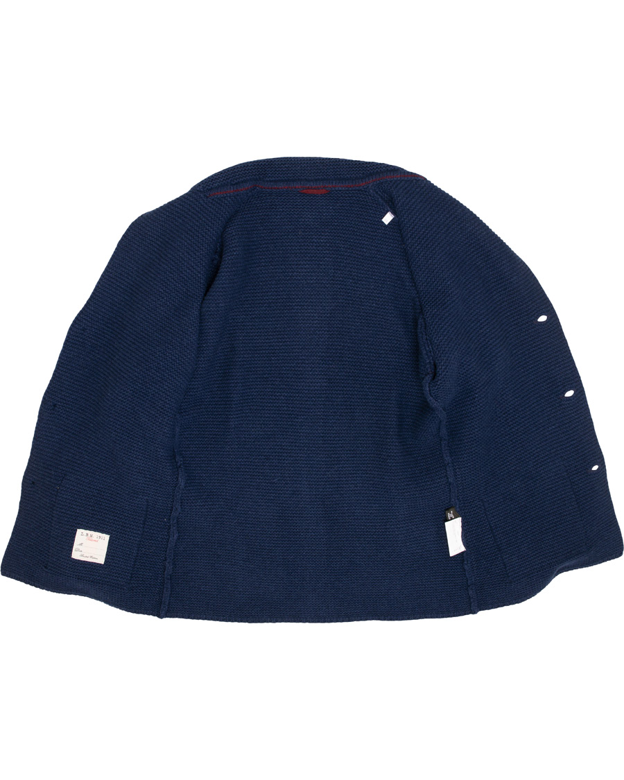 Herr | Kavajer | L.B.M. 1911 | Knitted Cardigan Blazer Dark Blue