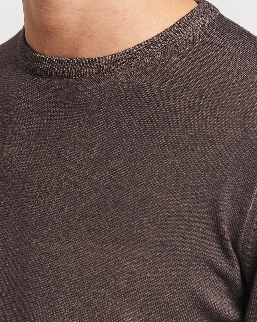 Herr | Tröjor | Gran Sasso | Vintage Merino Fashion Fit Crew Neck Pullover Brown