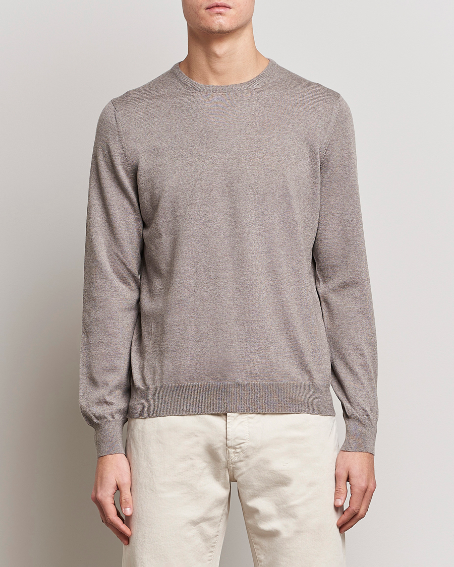 Herr | Pullover rundhals | Gran Sasso | Merino Fashion Fit Crew Neck Pullover Beige