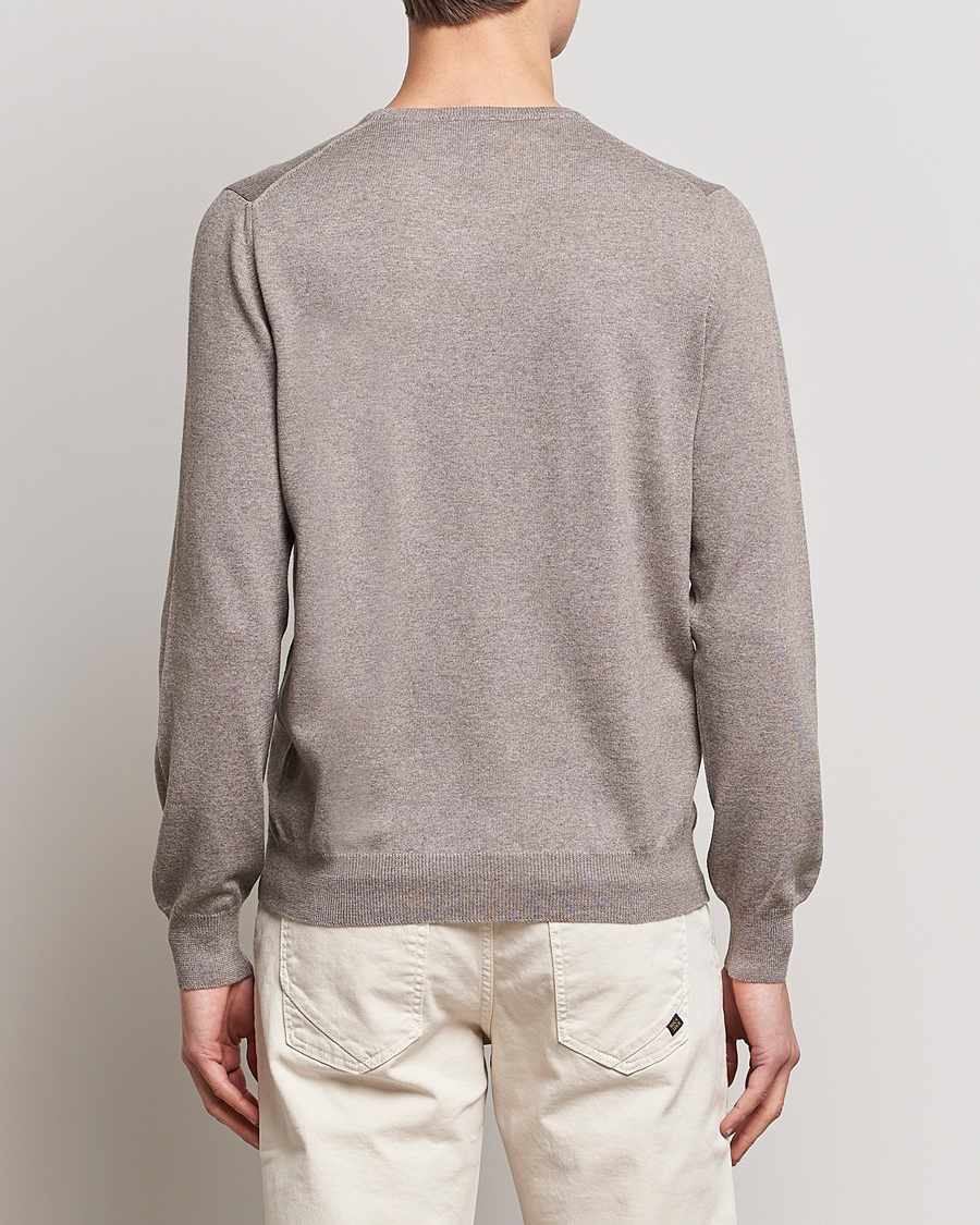 Herr | Tröjor | Gran Sasso | Merino Fashion Fit Crew Neck Pullover Beige