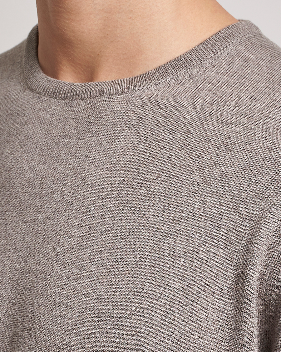 Herr | Tröjor | Gran Sasso | Merino Fashion Fit Crew Neck Pullover Beige