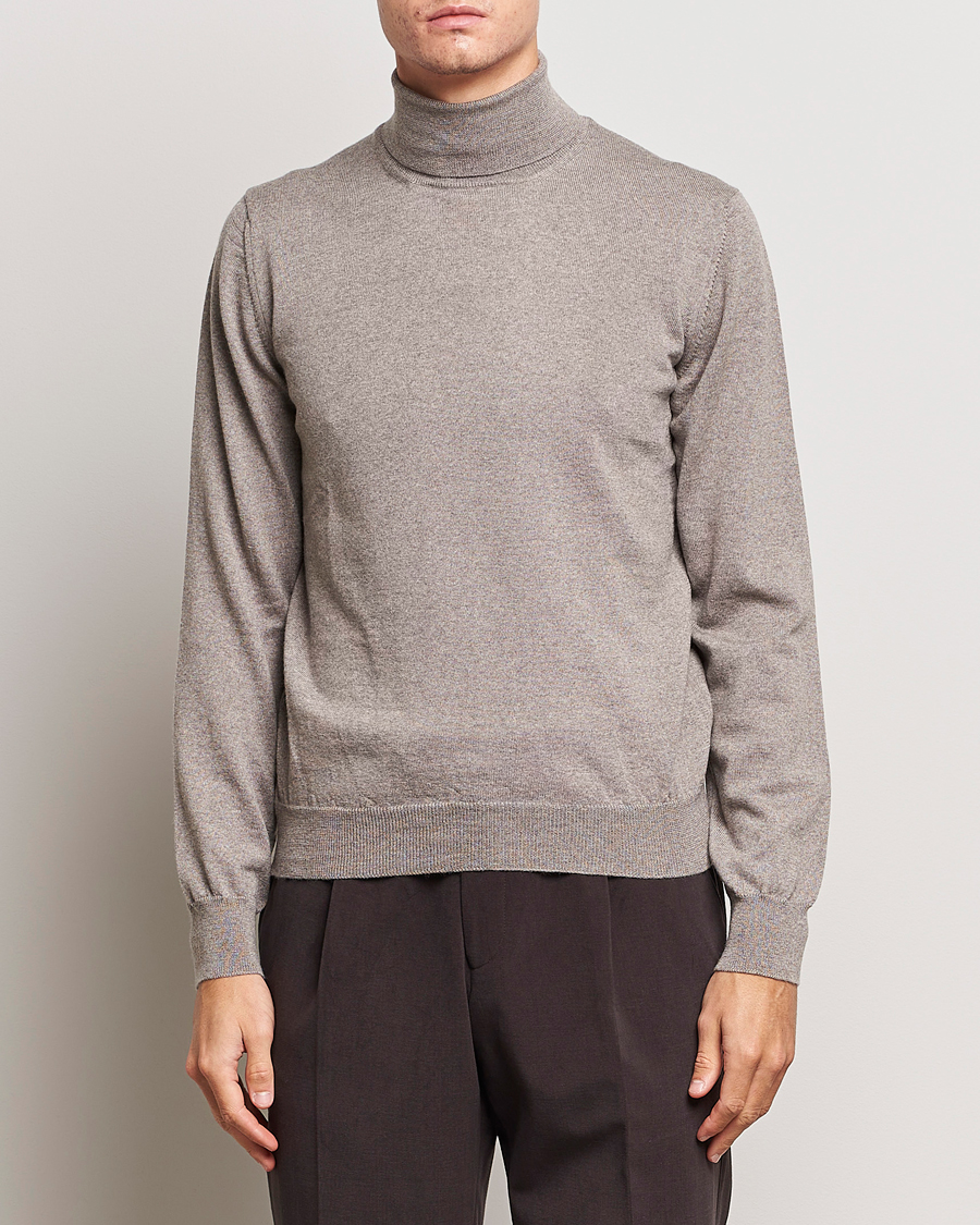 Herr | Tröjor | Gran Sasso | Merino Fashion Fit Rollneck Beige