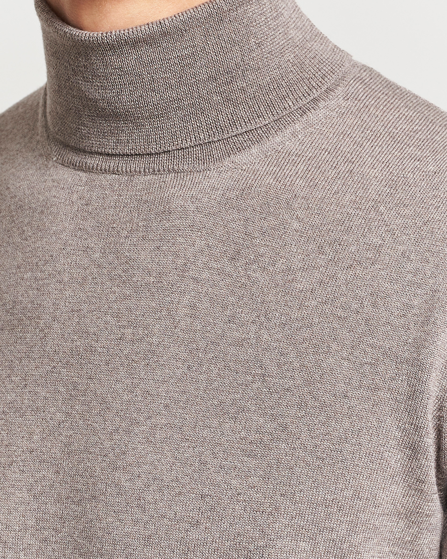Herr | Tröjor | Gran Sasso | Merino Fashion Fit Rollneck Beige