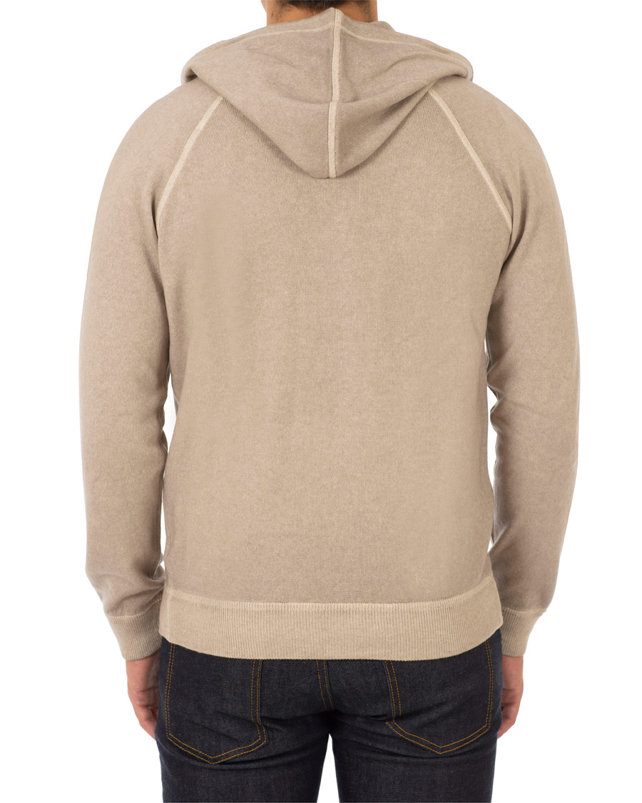 Herr | Tröjor | Gran Sasso | Vintage Merino Fashion Fit Full Zip Hoodie Beige