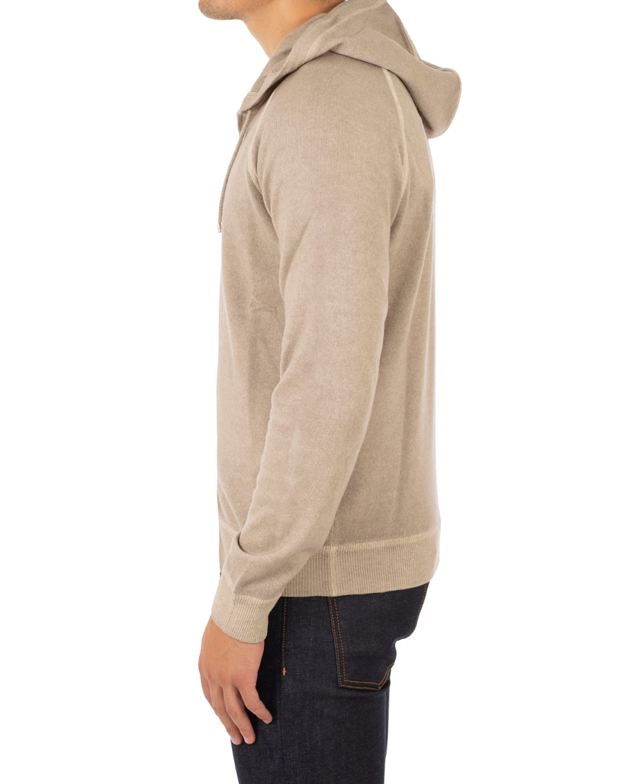 Herr | Tröjor | Gran Sasso | Vintage Merino Fashion Fit Full Zip Hoodie Beige