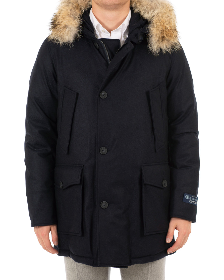 Herr | Jackor | Woolrich | Loro Piana Arctic Parka DF Navy Melton