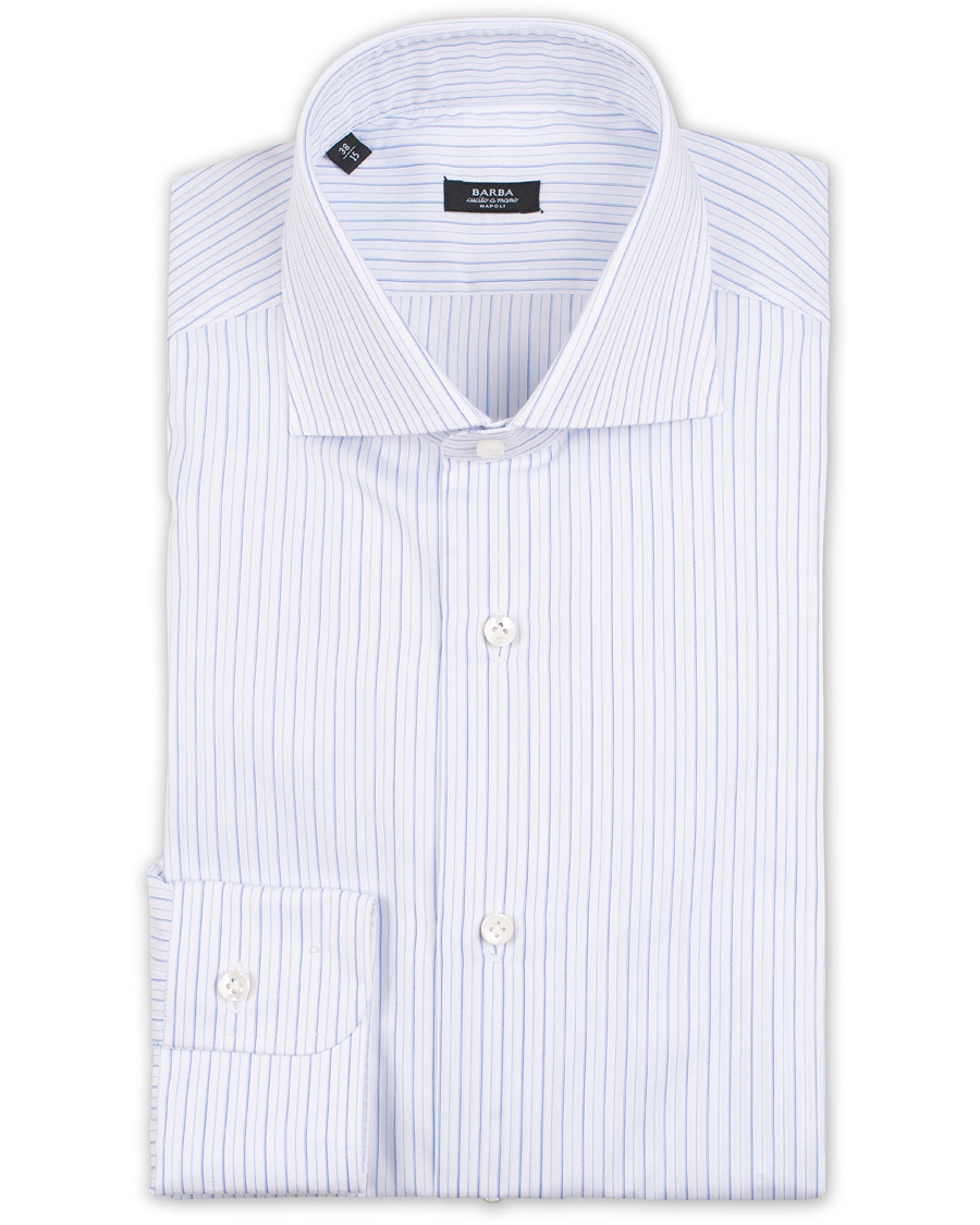 Herr | Skjortor | Barba Napoli | Slim Fit Thin Stripe Shirt Light Blue