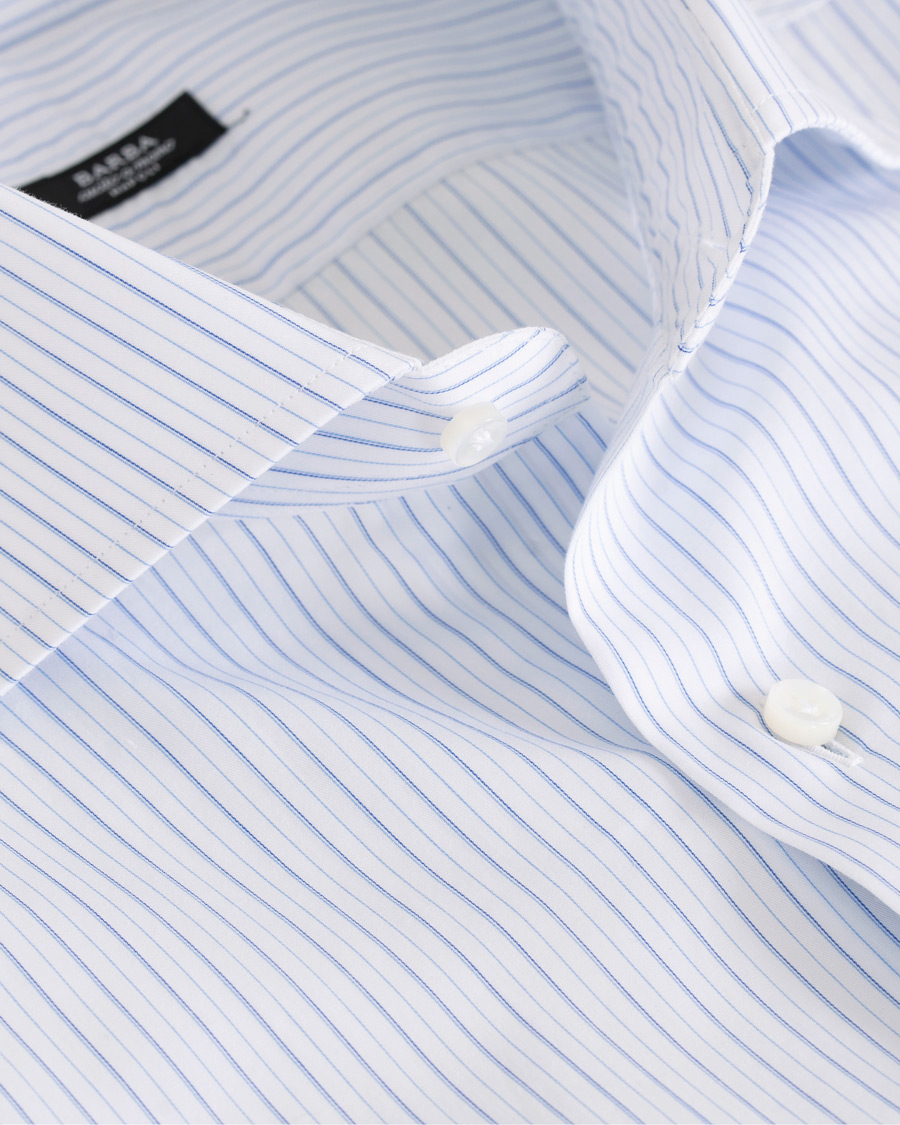 Herr | Skjortor | Barba Napoli | Slim Fit Thin Stripe Shirt Light Blue