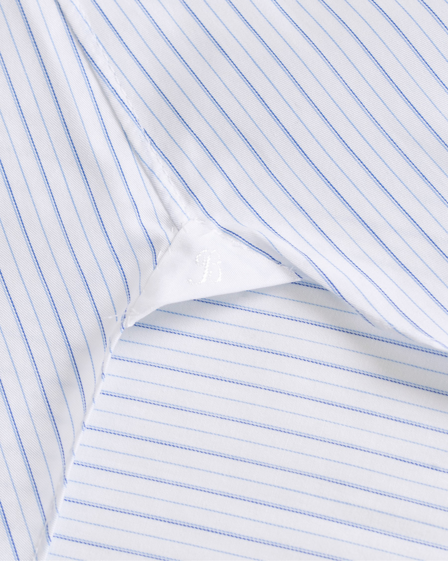 Herr | Skjortor | Barba Napoli | Slim Fit Thin Stripe Shirt Light Blue