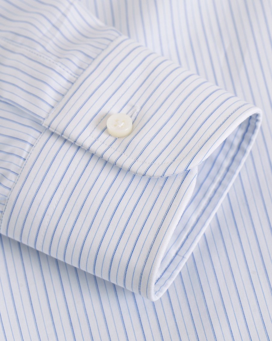 Herr | Skjortor | Barba Napoli | Slim Fit Thin Stripe Shirt Light Blue