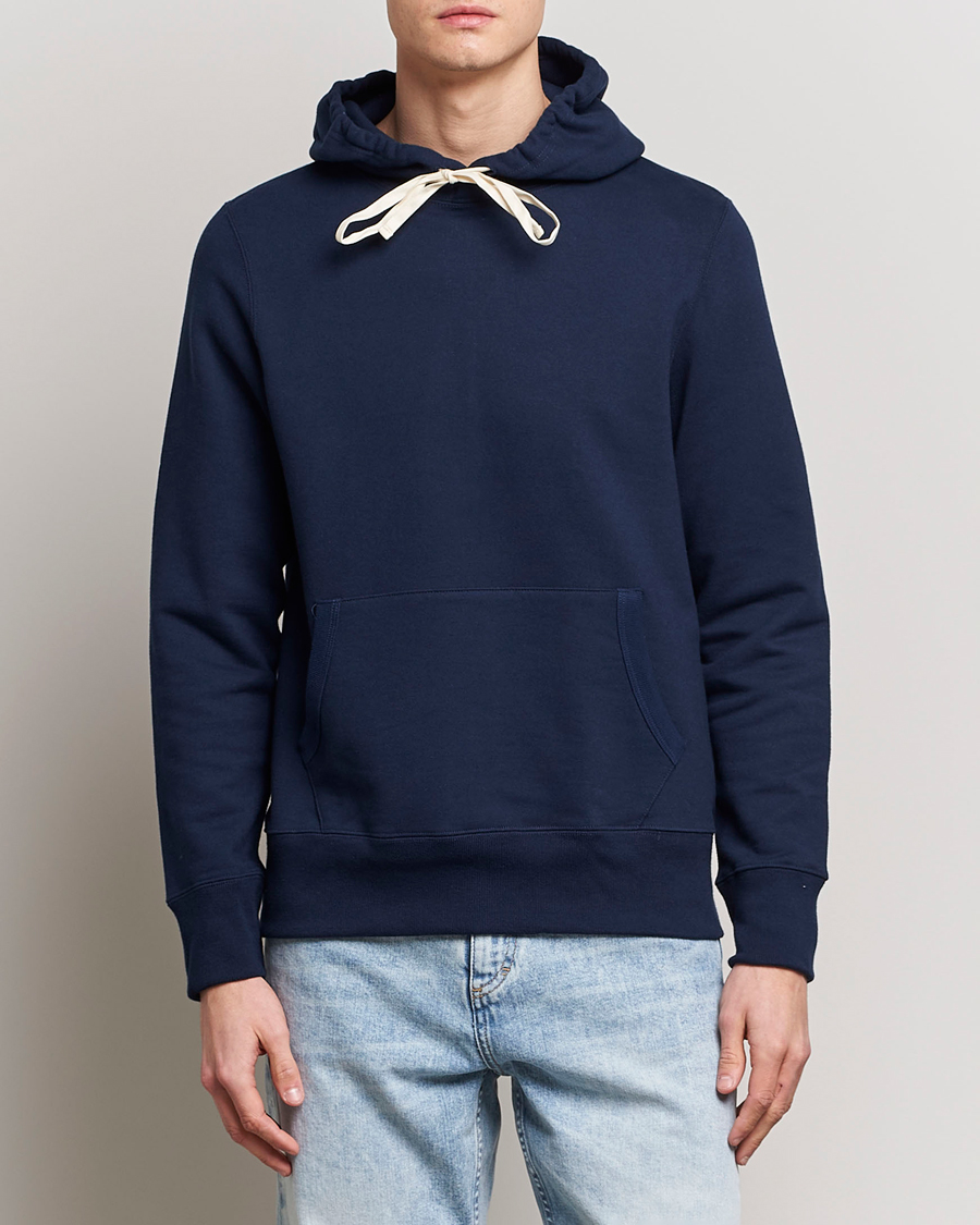 Herr |  | Merz b. Schwanen | Cotton Loopwheeled Hoodie Ink Blue