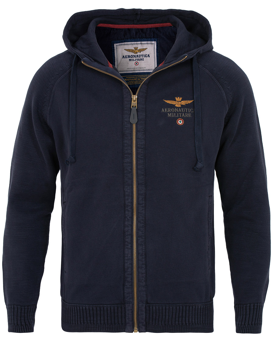 Herr | Tröjor | Aeronautica Militare | AF348 Full Zip Hoodie Navy