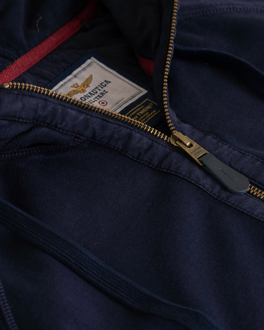Herr | Tröjor | Aeronautica Militare | AF348 Full Zip Hoodie Navy