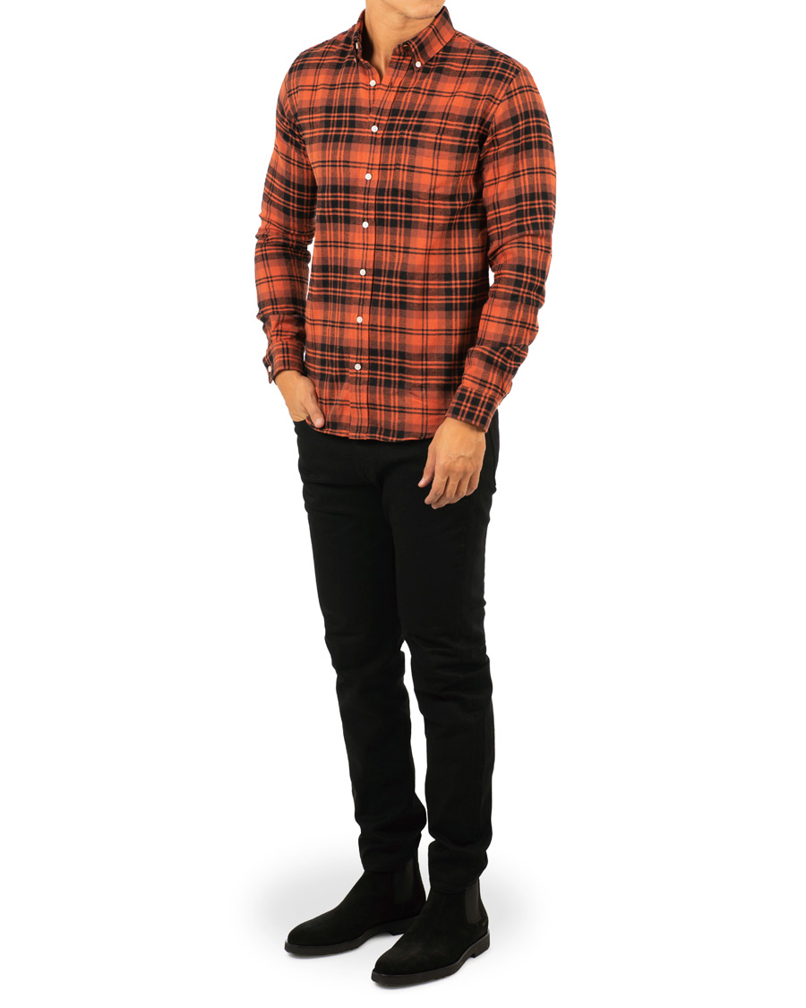 Herr | Skjortor | Schnayderman?s | Large Check Rost/Black Twill Shirt
