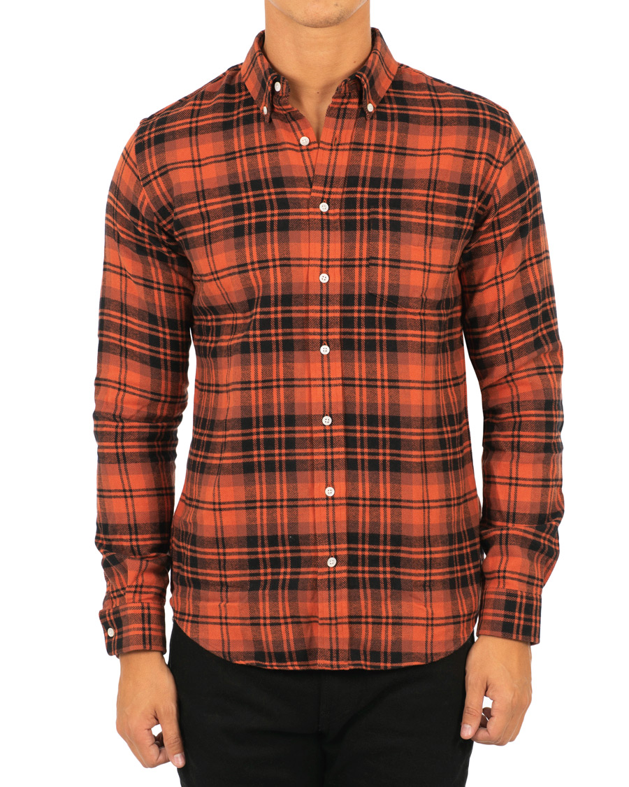 Herr | Skjortor | Schnayderman?s | Large Check Rost/Black Twill Shirt
