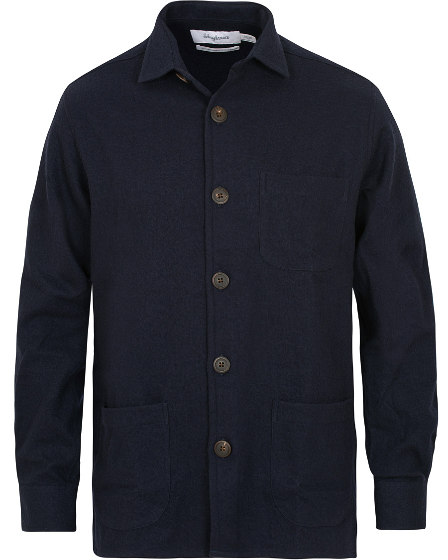 Herr | Jackor | Schnayderman?s | Schnayderman's Wool/Cotton Overshirt Dark Blue