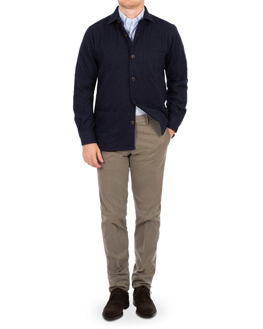 Herr | Jackor | Schnayderman?s | Schnayderman's Wool/Cotton Overshirt Dark Blue