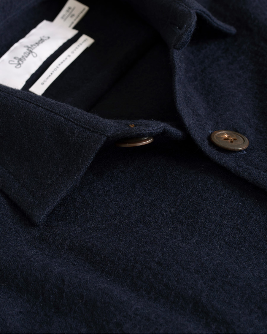 Herr | Jackor | Schnayderman?s | Schnayderman's Wool/Cotton Overshirt Dark Blue